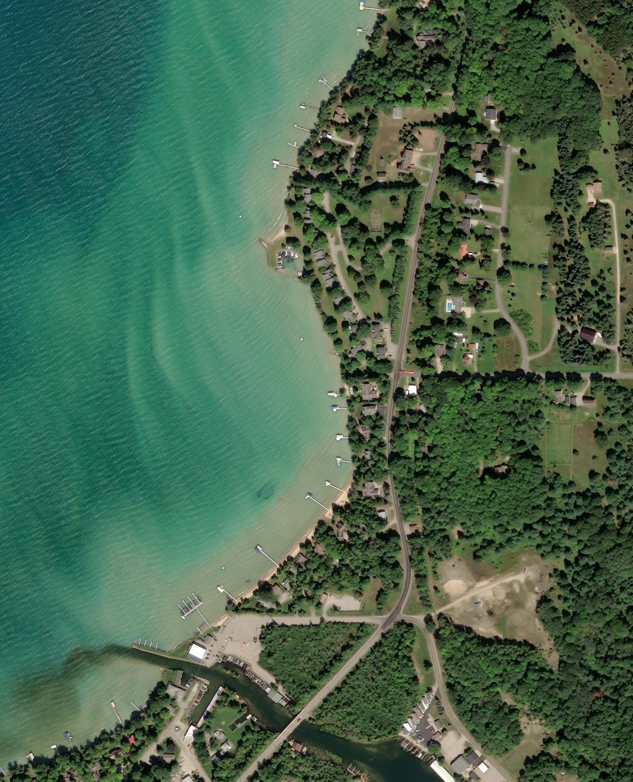 2026 wide aerial of the backland borrow pit where the sewage plant would go